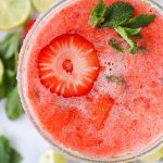 Closeup of strawberry Mojito Mocktail