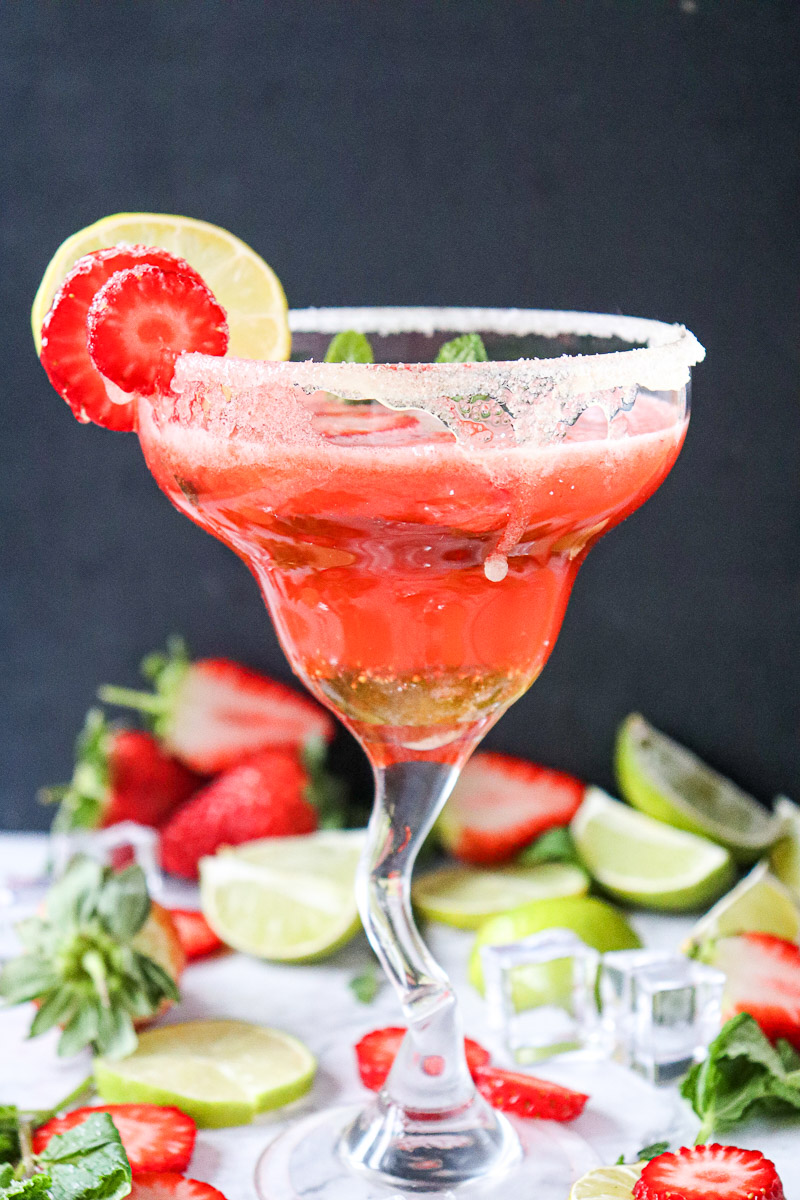 Glass of Strawberry Mint Mojito
