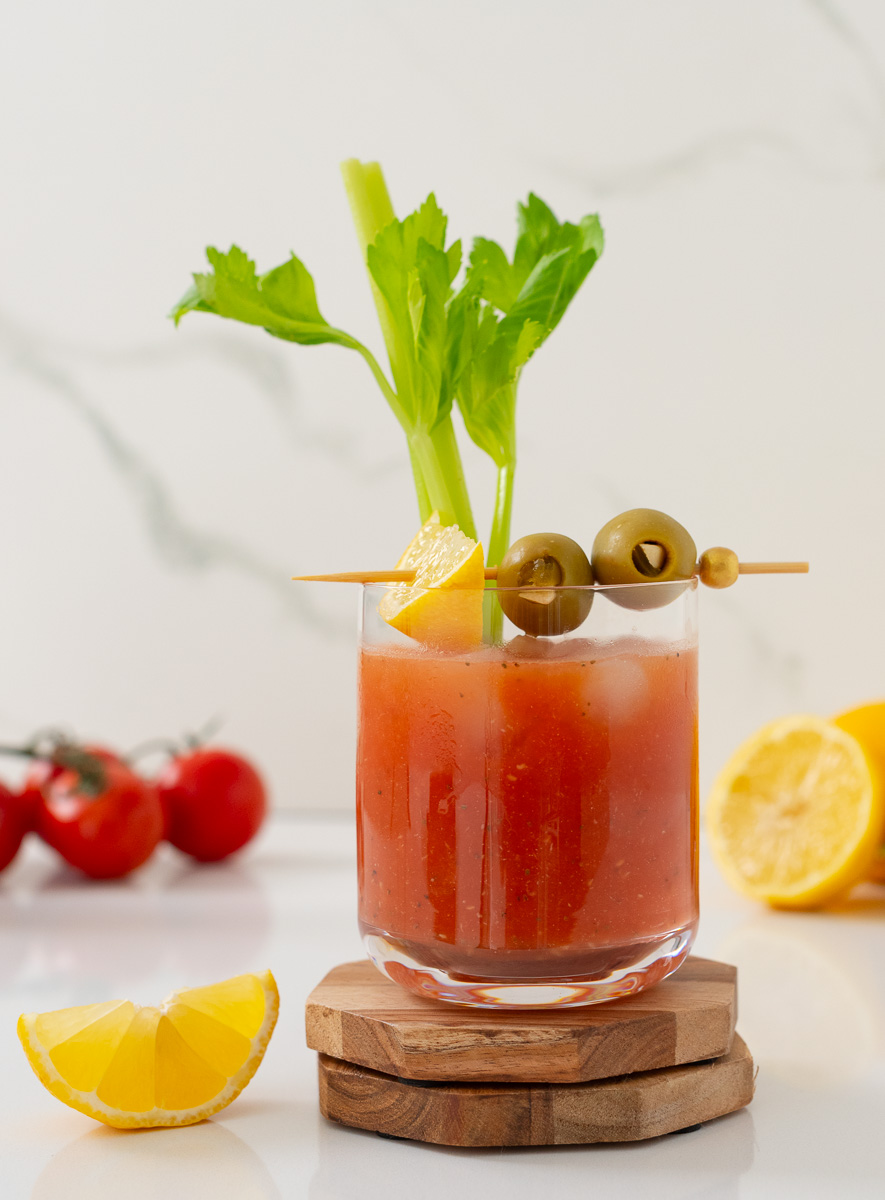 virgin bloody mary with olives