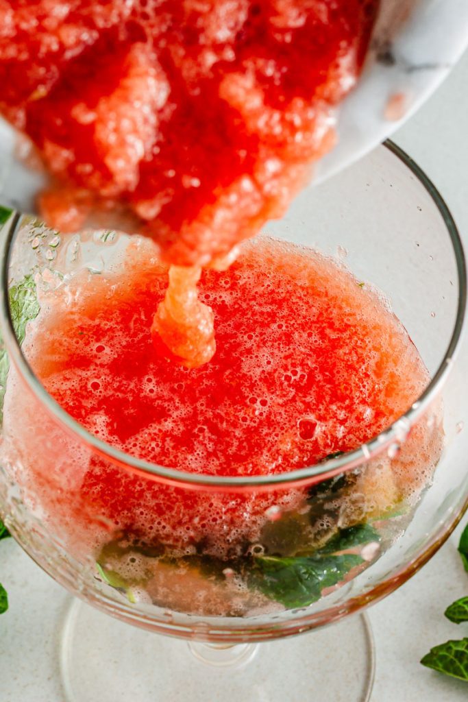 add watermelon to glass