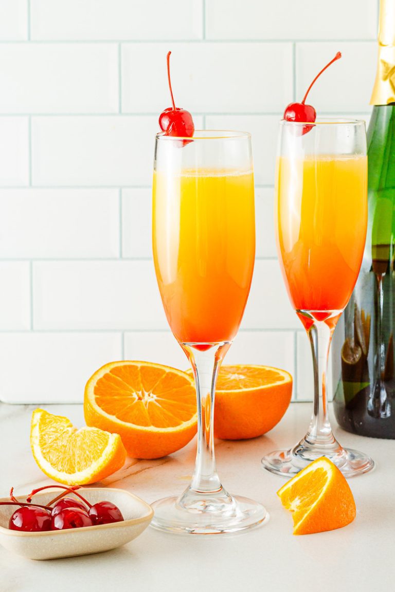 Two Glasses of Sunrise Mocktail