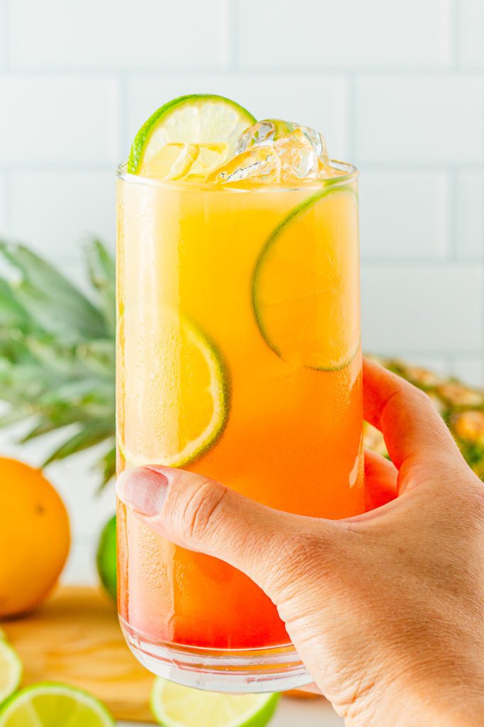 Glass of virgin Tequila Sunrise