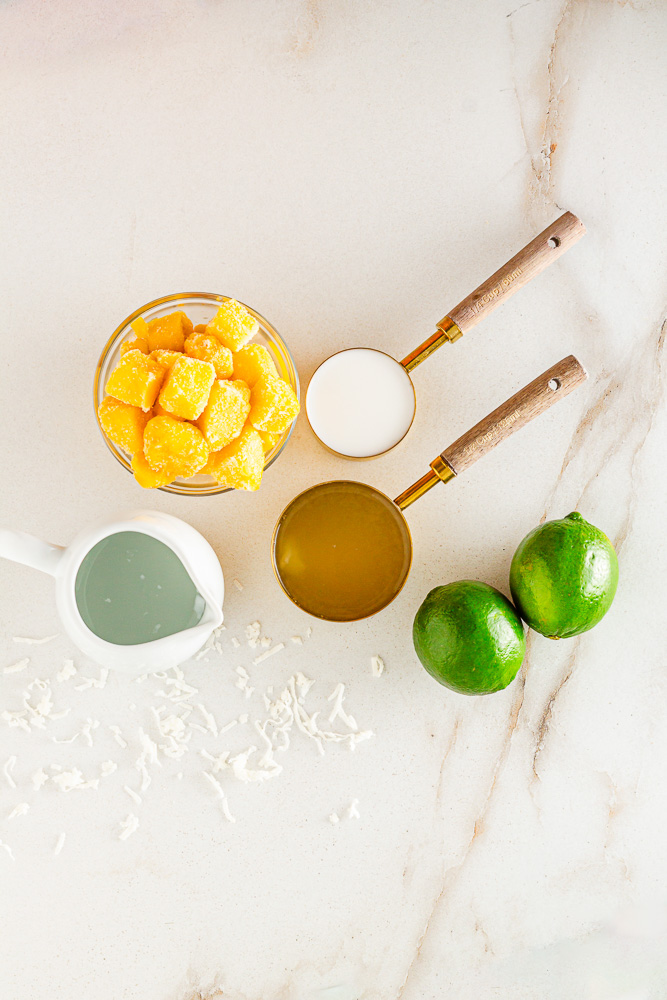 Ingredients for mango mocktail