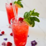 glass of lavender mojito mocktail