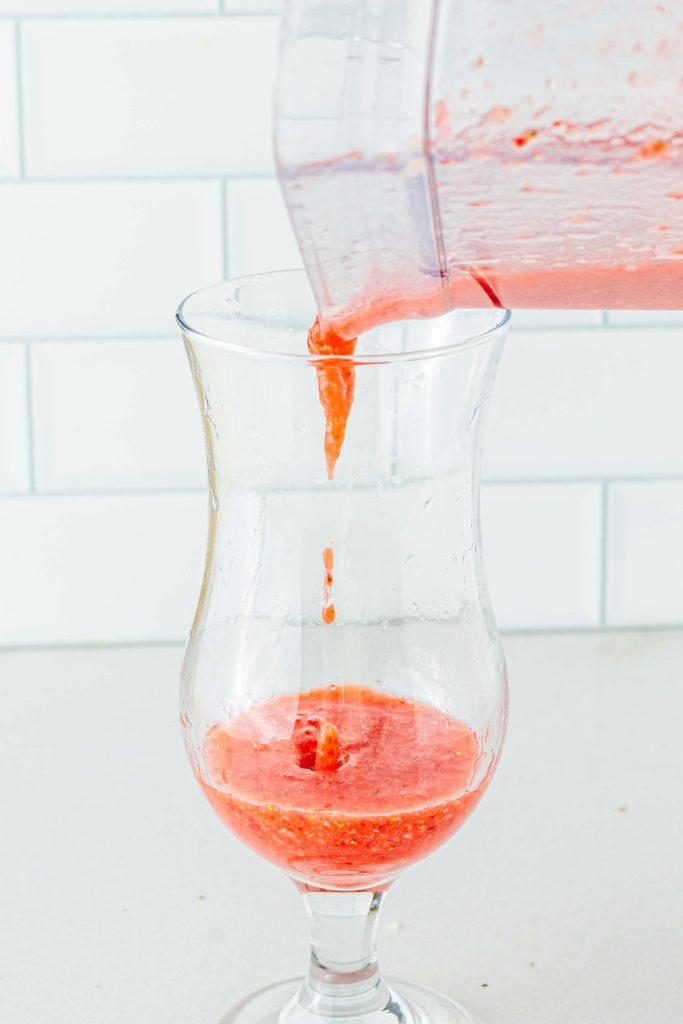Strawberry Puree in Bottom of glass