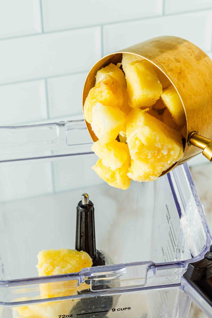Add Frozen Pineapple to blender