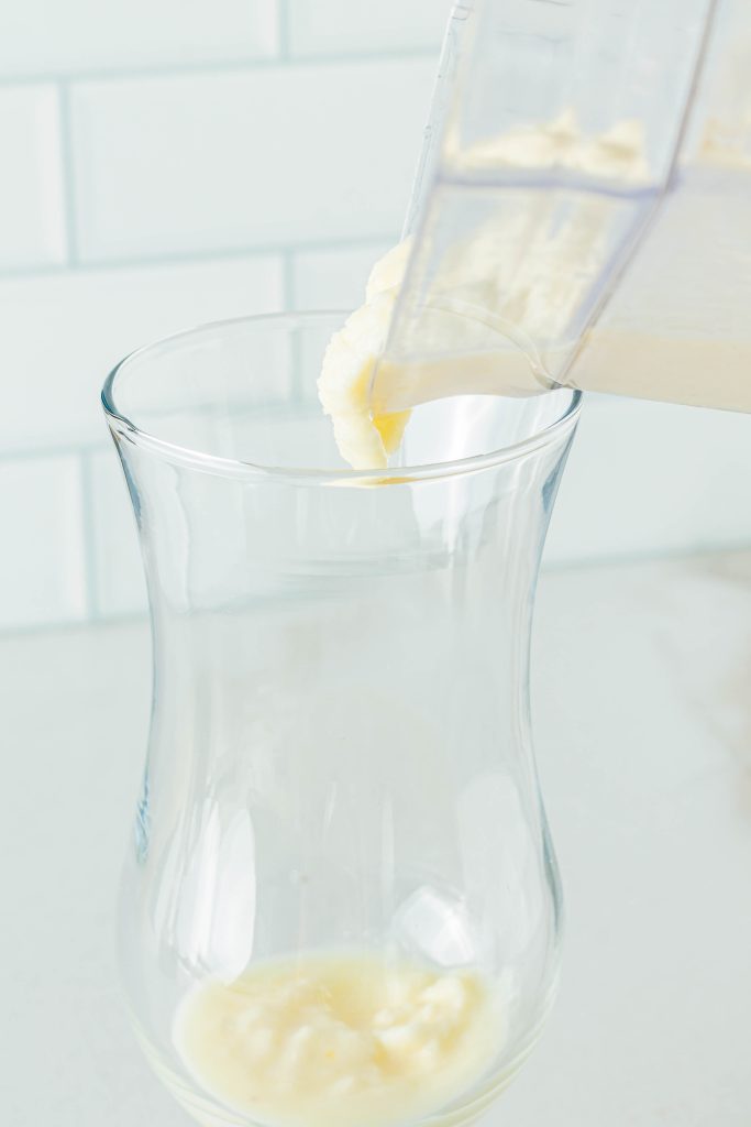 Pour Virgin Pina Colada Mixture into glass