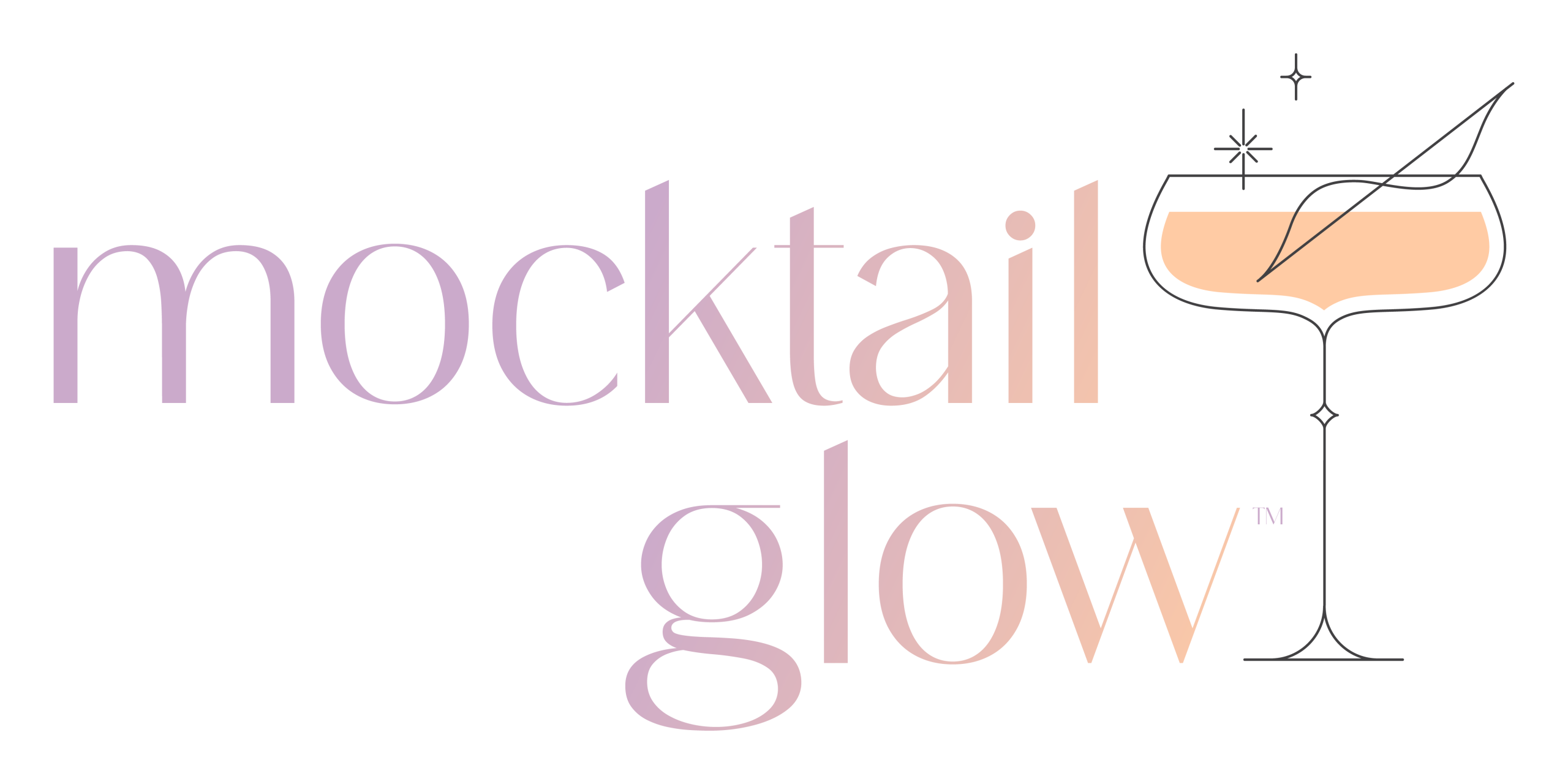 Mocktail Glow logo with a coupe glass
