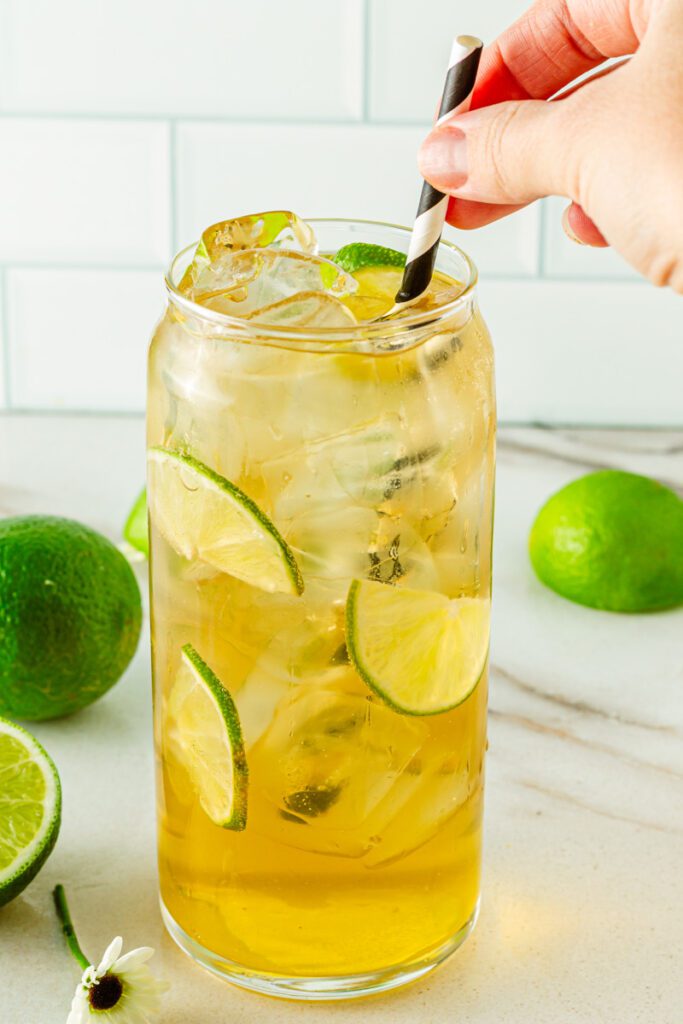 glass of summer passionfruit mocktail 