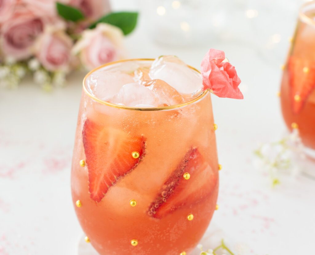 Valentines pink mocktail