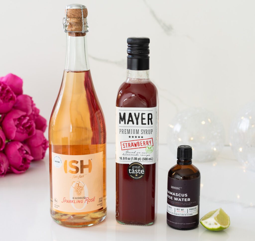 ingredients for sparkling spritz mocktail 