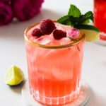 Raspberry Mint Mocktail with fresh Raspberries