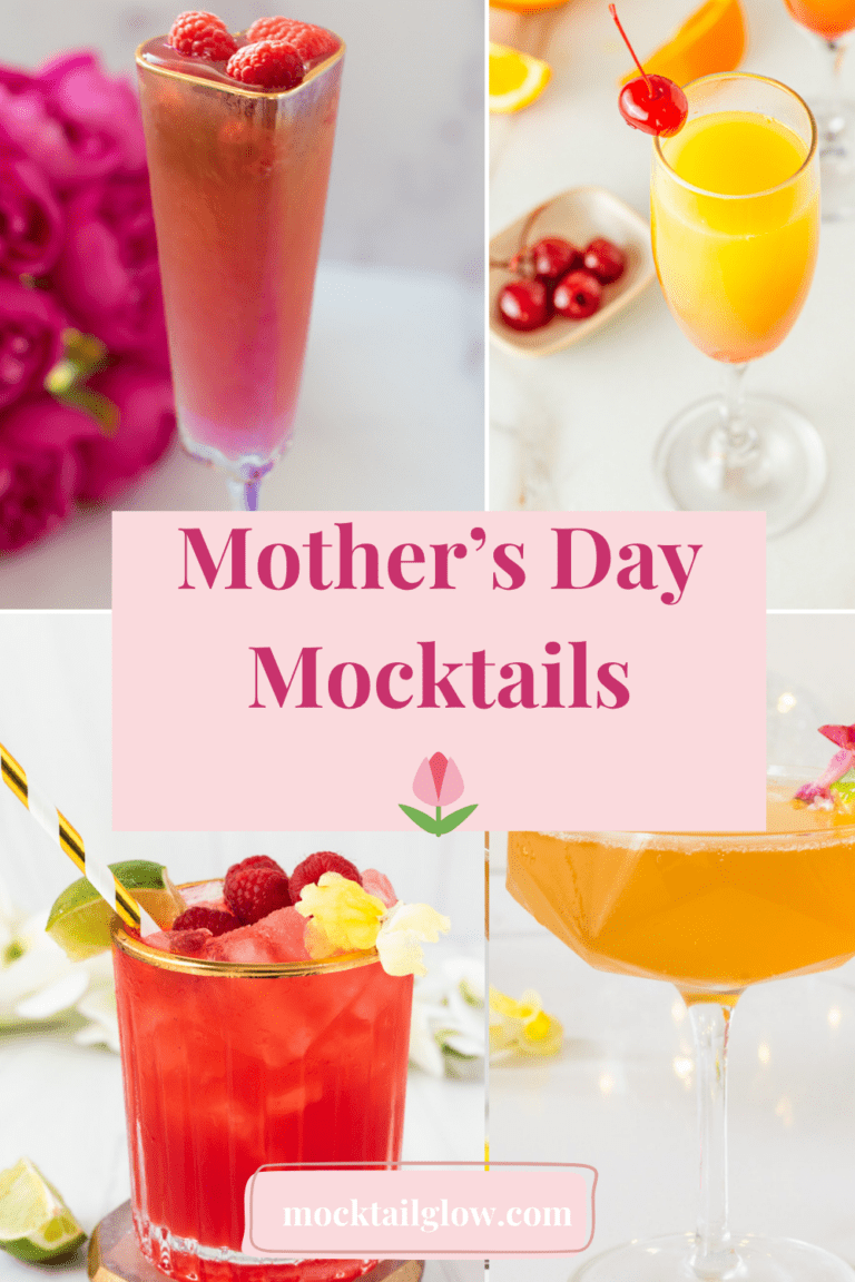 floral mothers day mocktails with fresh citrus and flowers