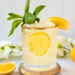 lemon mocktail with mint and slices of lemon