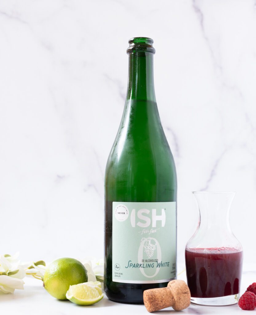 Ingredients for Raspberry Bellini Mocktail 