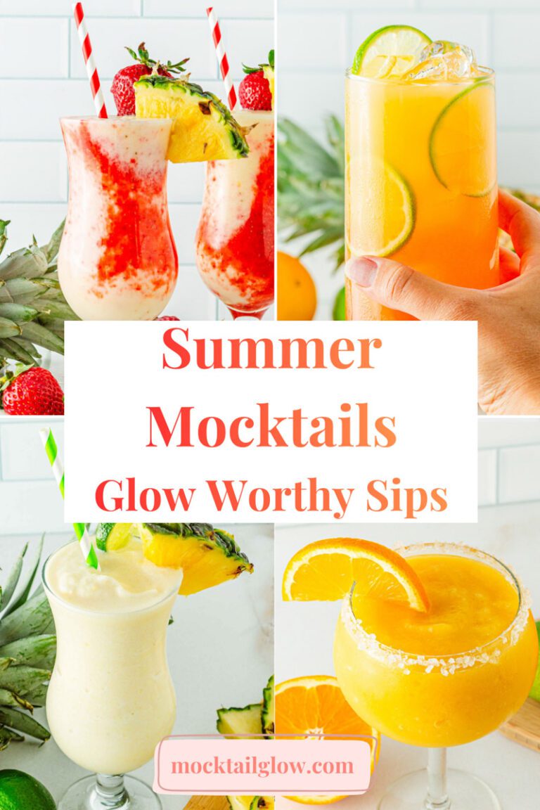 4 summer mocktails with bright colors
