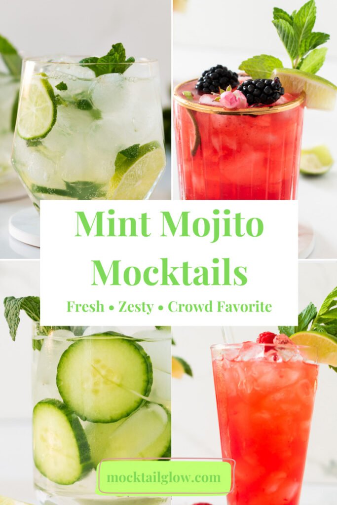 4 gorgeous mojito mocktails with fresh mint and lime 