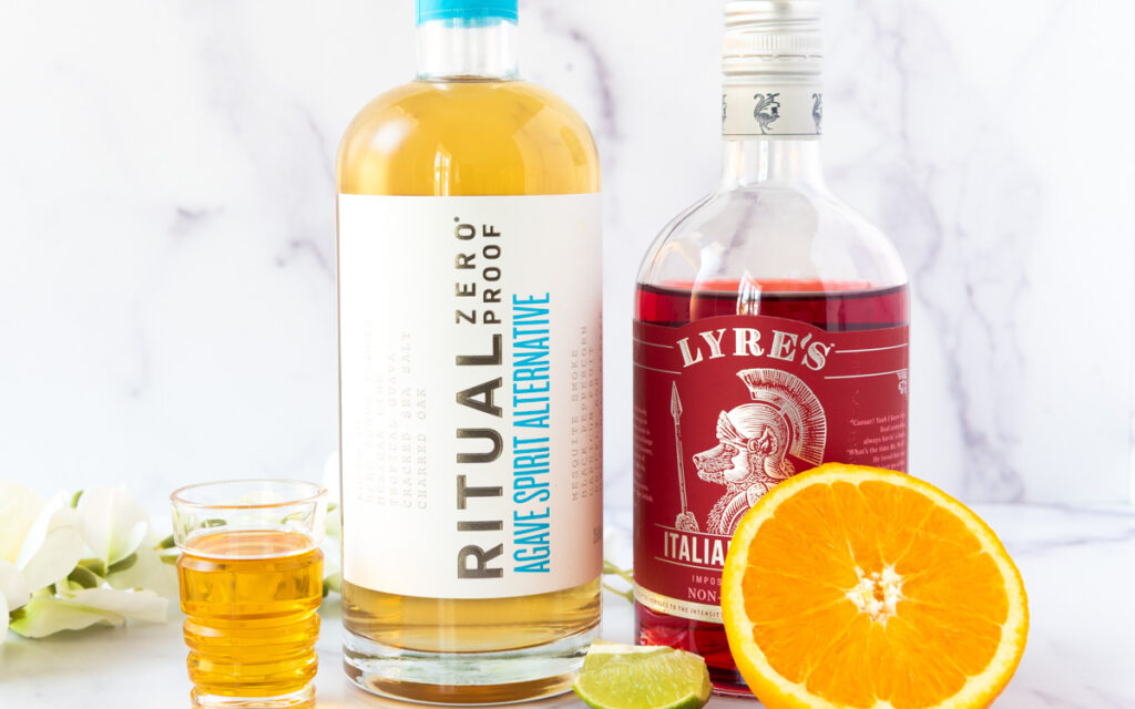 Ingredients for virgin margarita mocktail 