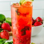 Glass of Virgin Strawberry Mojito Mocktail