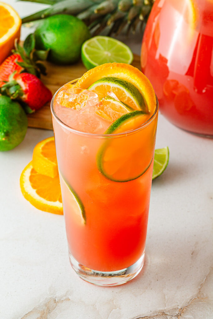 non-alcoholic tropical fruit punch with citrus