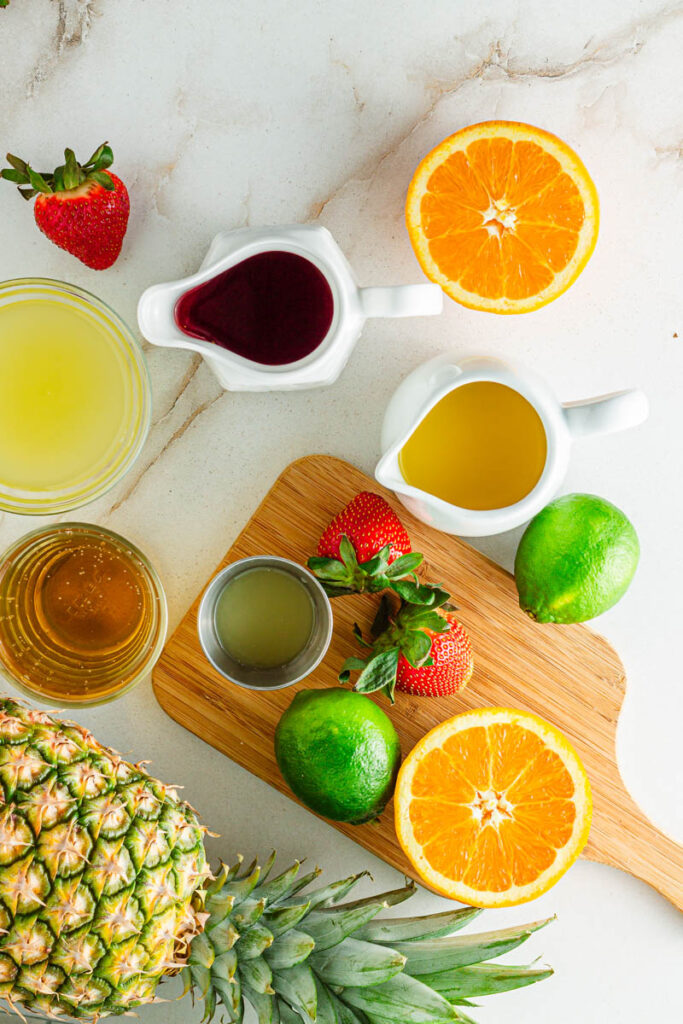 Ingredients for fruit punch 