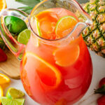 Pitcher of non-alcoholic tropical fruit punch