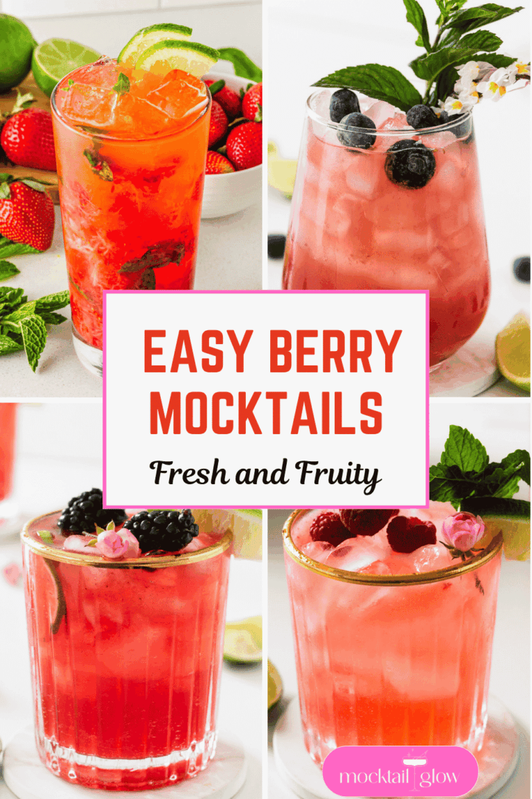 4 Berry Mocktaiks with fresh berries